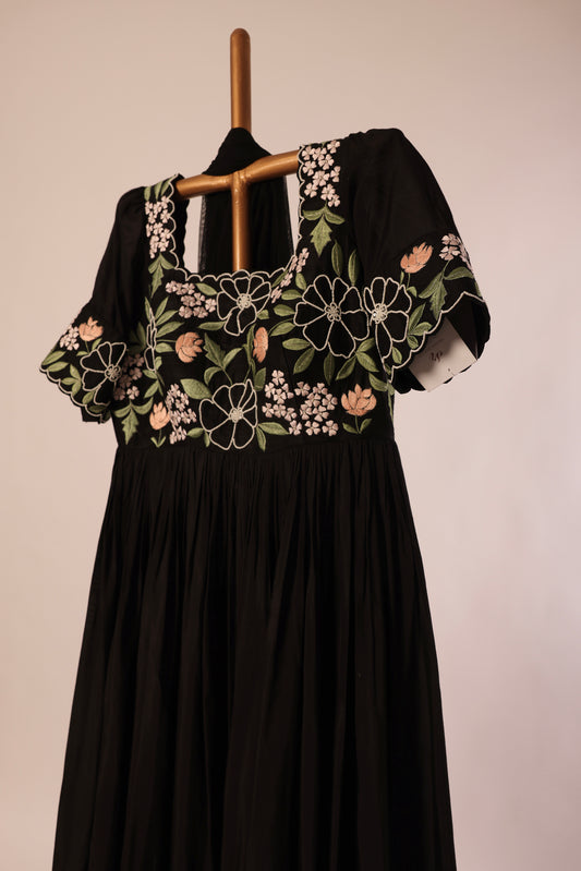 Black Multithread Anarkali Set
