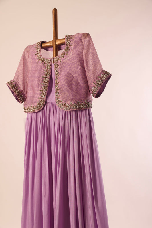 Lavender Stripes Jacket Floorlength