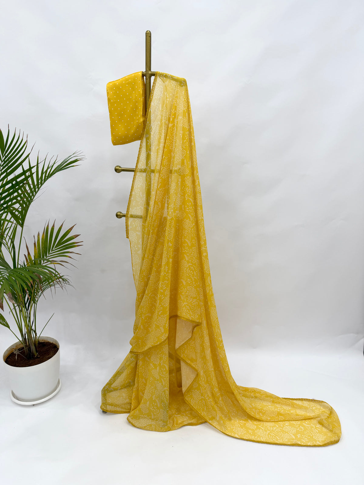 YELLOW KUMROI GEORGETTE SAREE