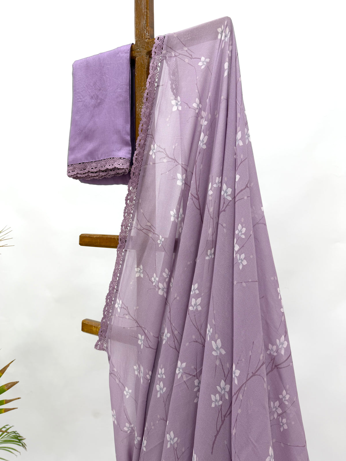 MAUVE BLOOM GEORGETTE SAREE