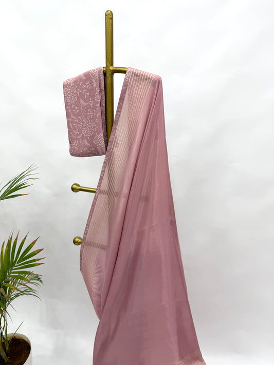 OLDROSE KUMRI CREPE SILK SAREE
