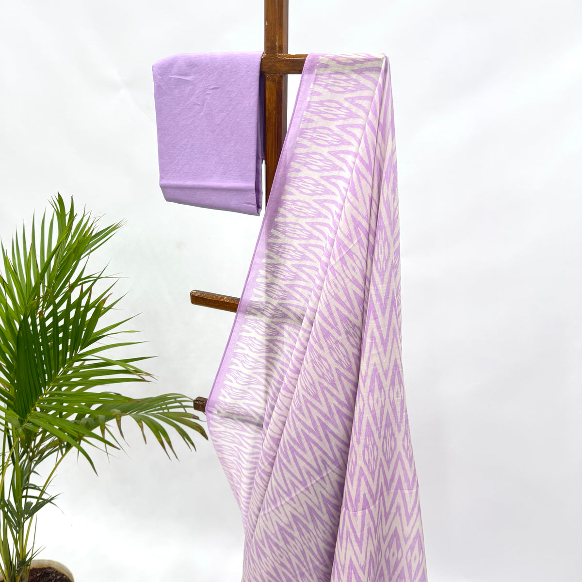 LAVENDER STRIPES MUL CHANDERI SAREE