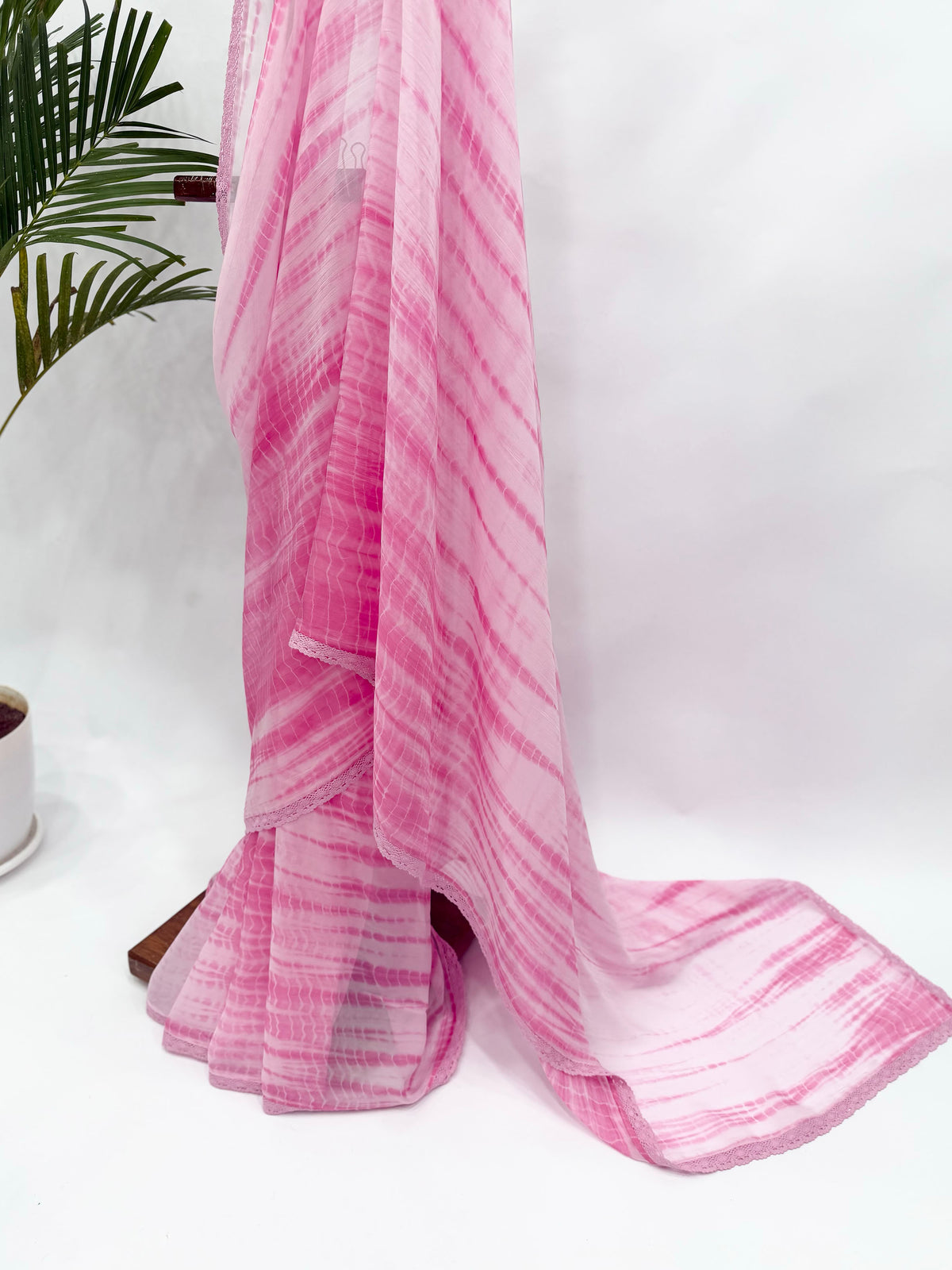 PINK SHIBORI ORGANZA SAREE