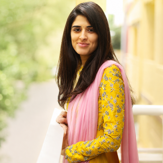 Yellow Small Flower Anarkali set