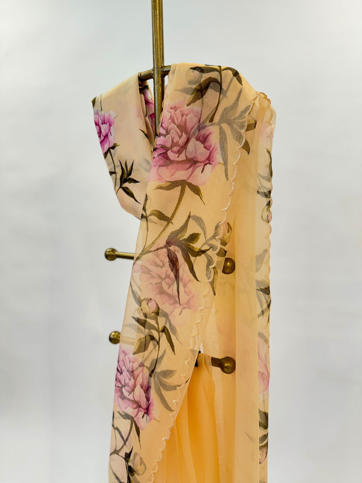 MUSKMELON PEON IA BORDER ORGANZA SAREE
