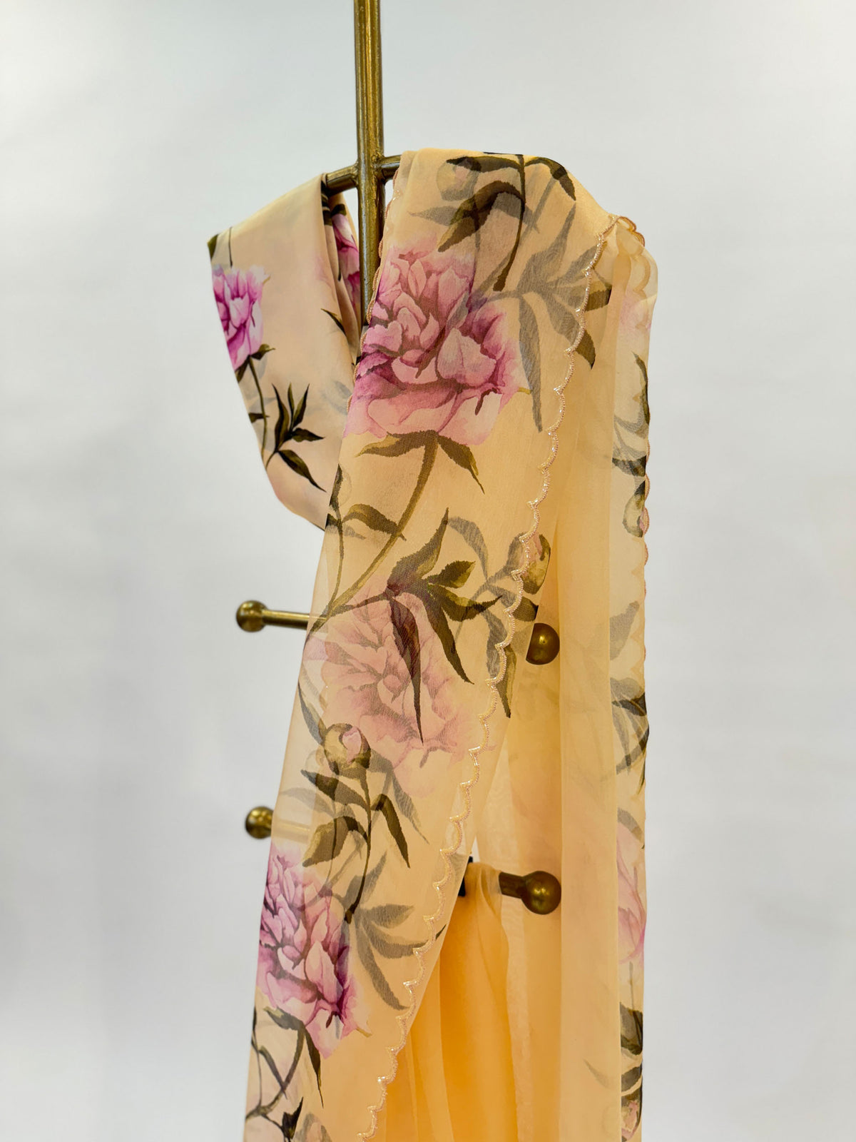 MUSKMELON PEON IA BORDER ORGANZA SAREE