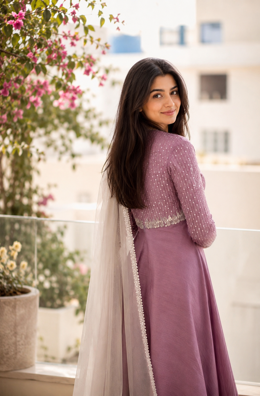 Dusty Mauve Knot Sequin Anakrlai Set