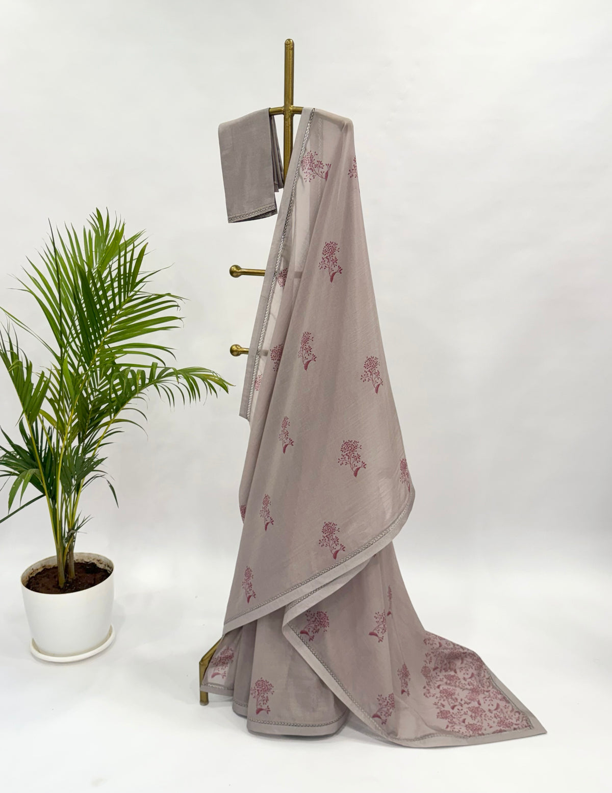 CEMENT KUMRI MOTIFS CHANDERI SAREE