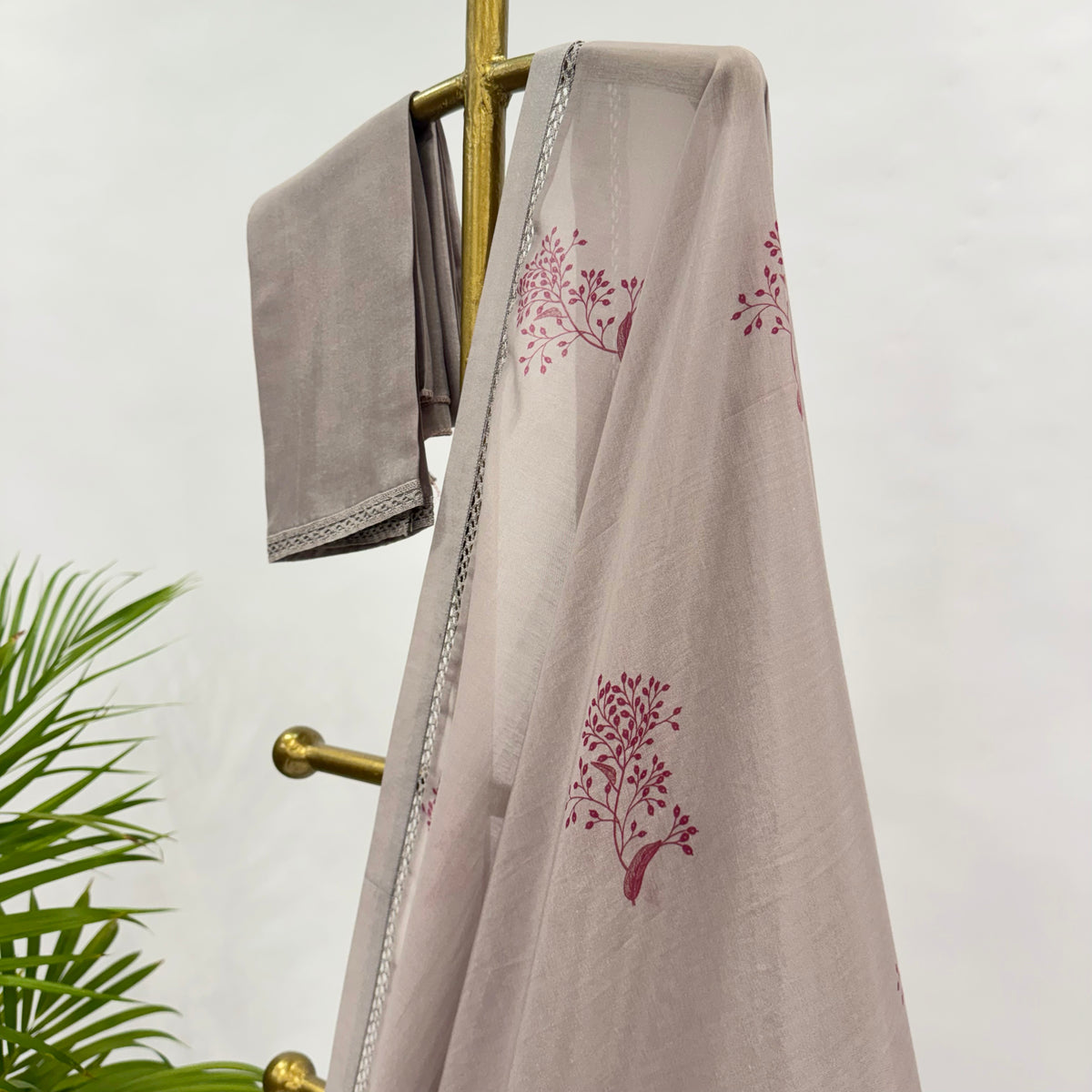 CEMENT KUMRI MOTIFS CHANDERI SAREE