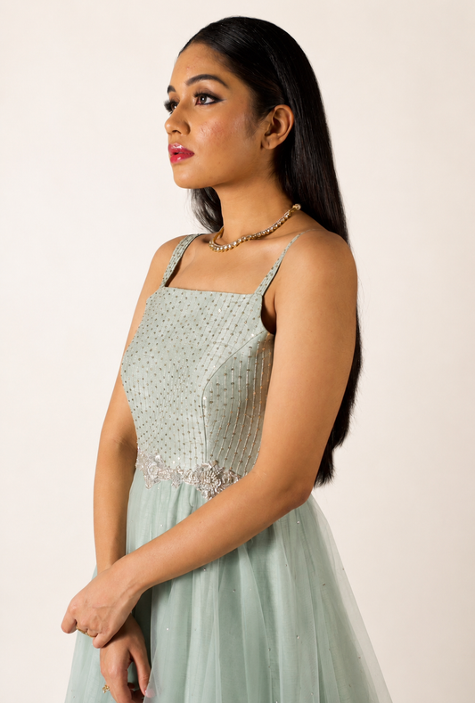 Seagreen Tulle Floorlength