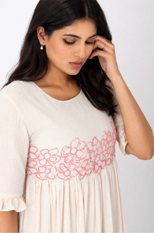 Knot Embroidery Dress