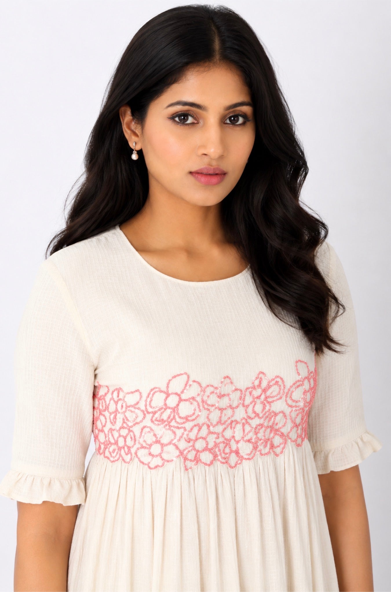Knot Embroidery Dress