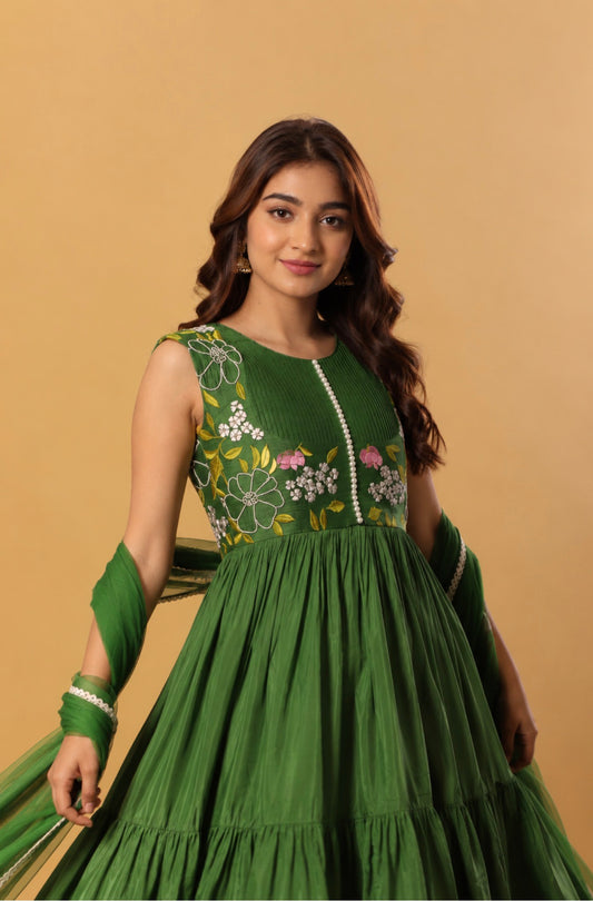 Green MT sharara set