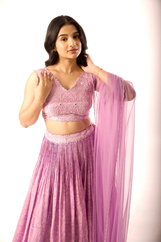 Lavender Kumri Skirt Set