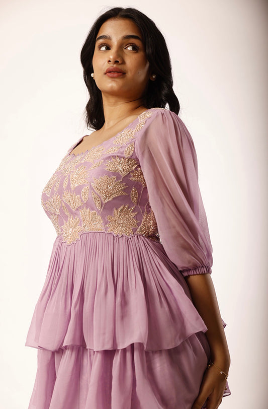 Lavender Kumri Peplum Pants