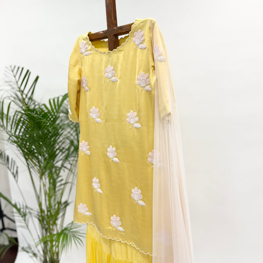 Georgette Flowers Sharara Set