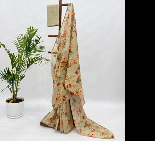 Mint Green Flower Bunch Kota saree