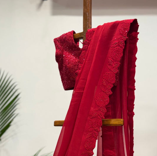 Red Sequin Blouse
