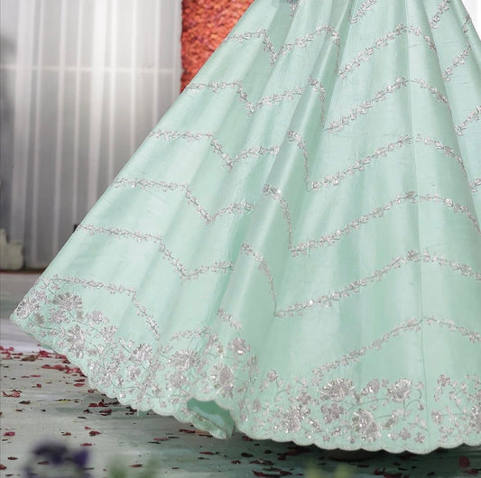 Blue Contemporary Bridal Gown