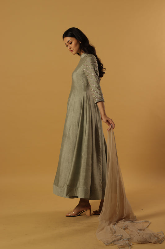 Sage green kurta set