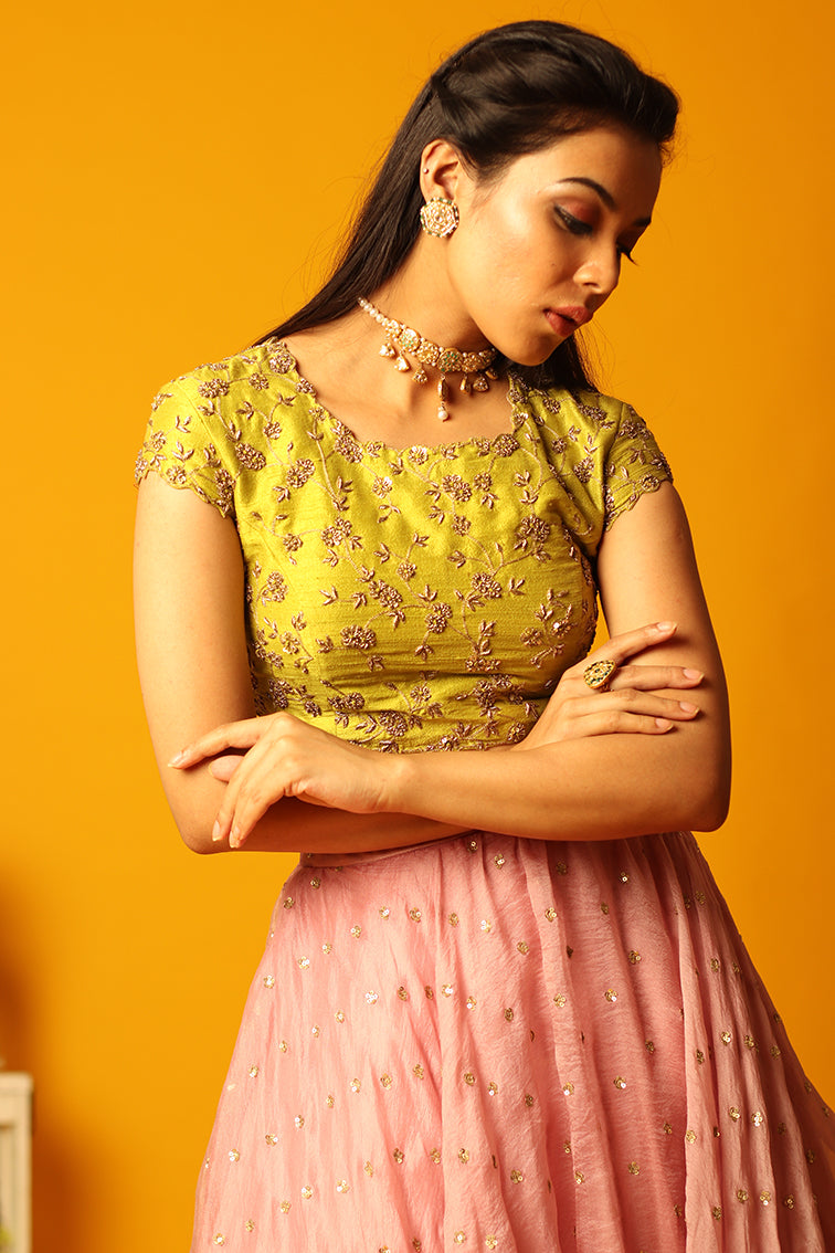 Onion Pink Lehenga