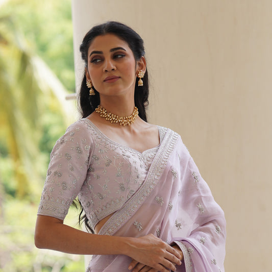 Lilac small Flower Blouse