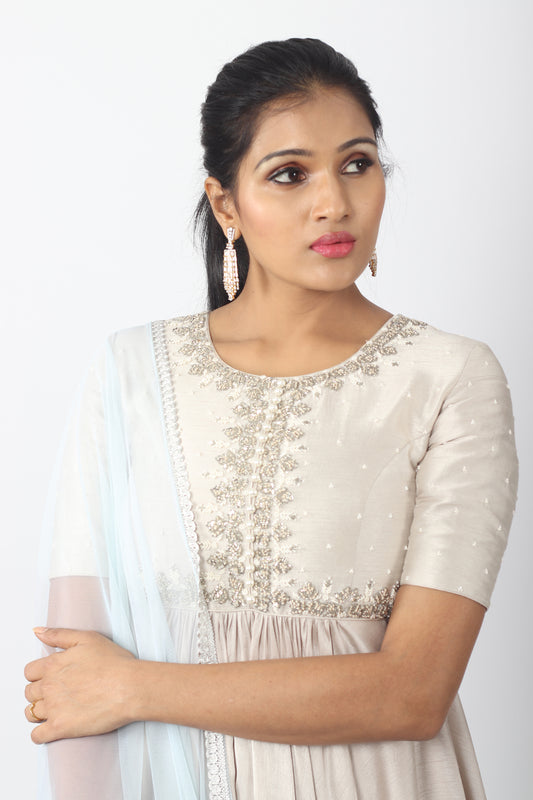 Ivory Asymmetrical Kurta Set