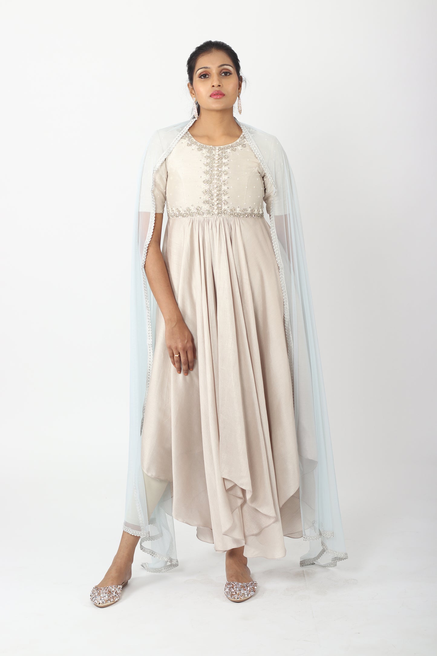 Ivory Asymmetrical Kurta Set