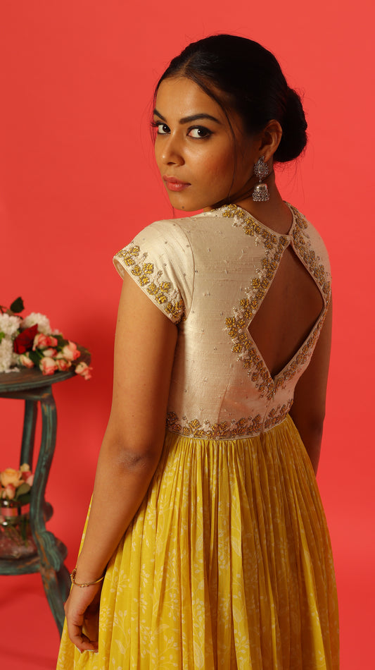 Yellow Kurta Anarkali Set