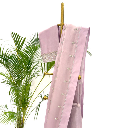 Lilac Small Flower Small Flower half and half saree