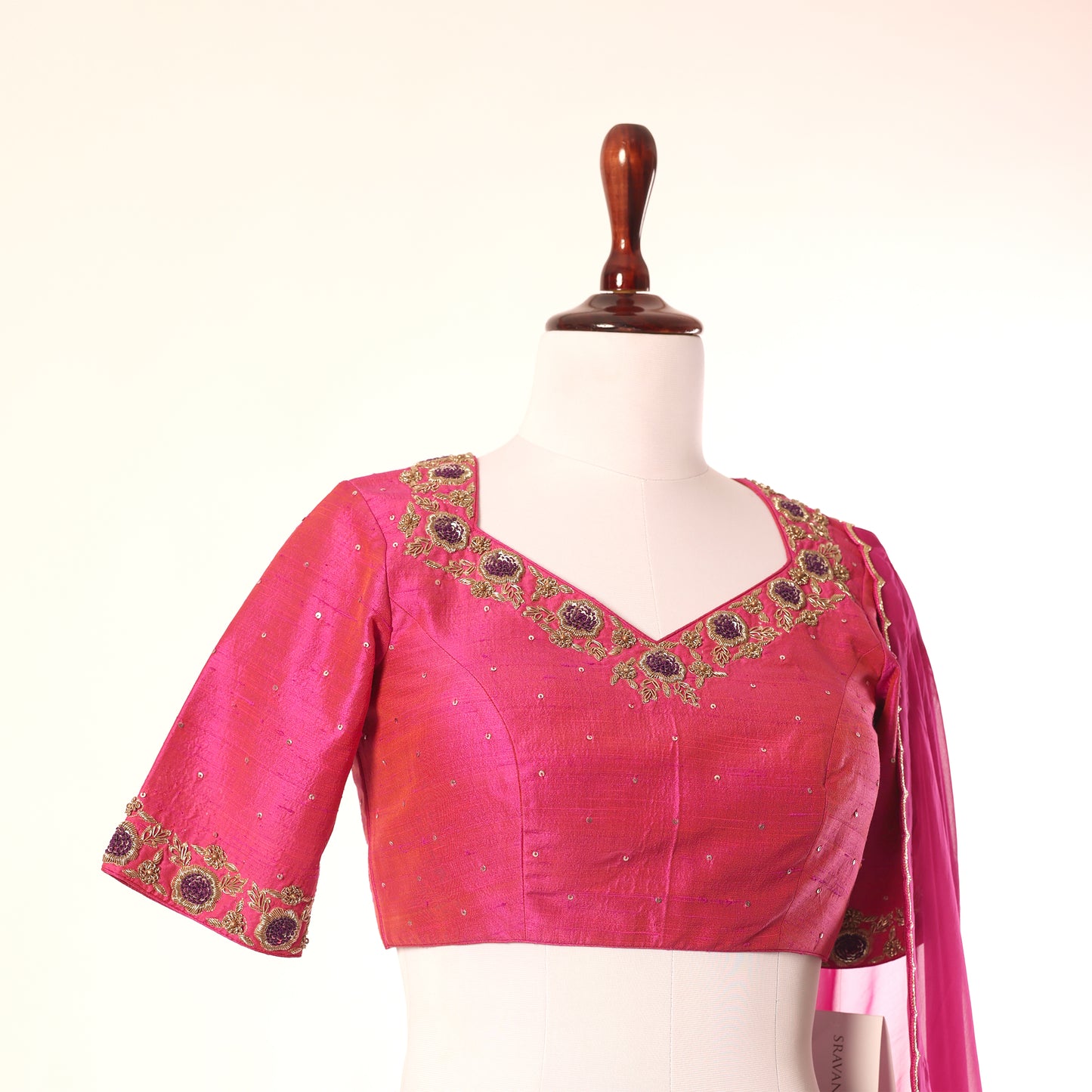 Magenta Pink K not zardosi Blouse