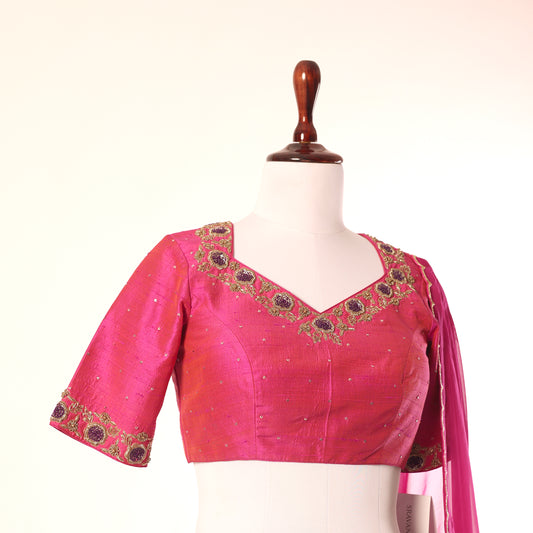 Magenta Pink K not zardosi Blouse