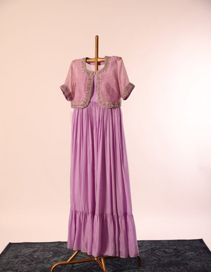 Lavender Stripes Jacket Floorlength