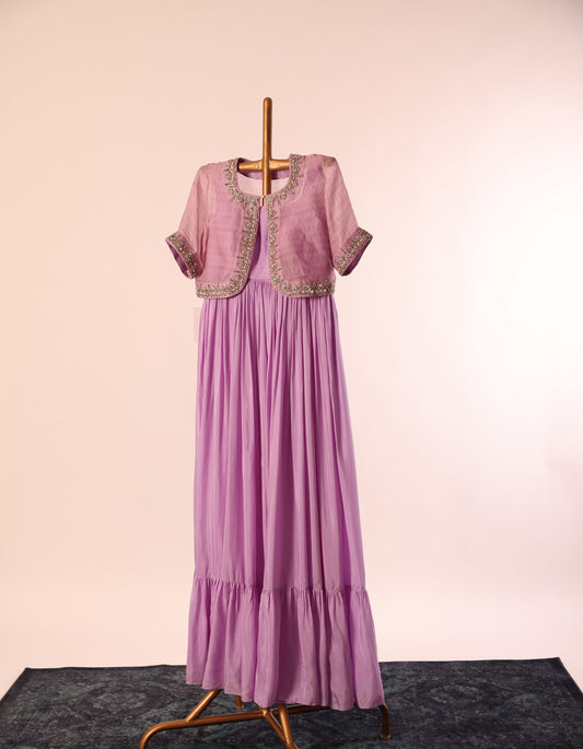 Lavender Stripes Jacket Floorlength