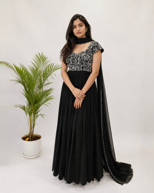 Black Pearl Anarkali Set