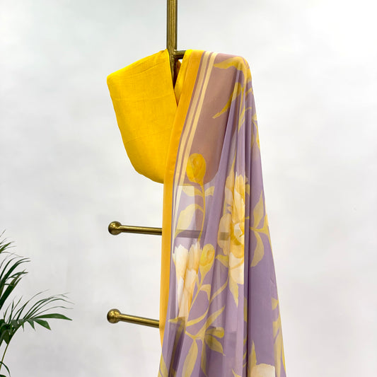 Lilac Speonia All Over Geogrette saree