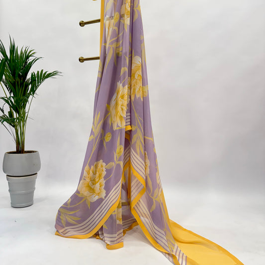 Lilac Speonia All Over Geogrette saree