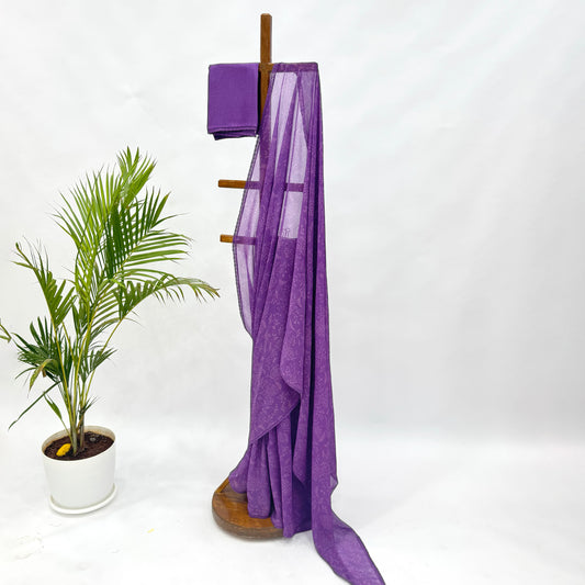 Lavender Kumri Georgette Saree