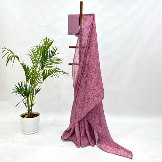 Onion Pink Kumri Chinnon Saree