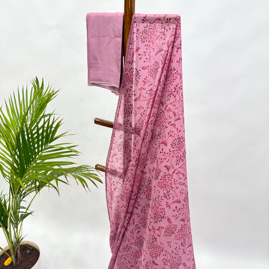 Onion Pink Kumri Chinnon Saree