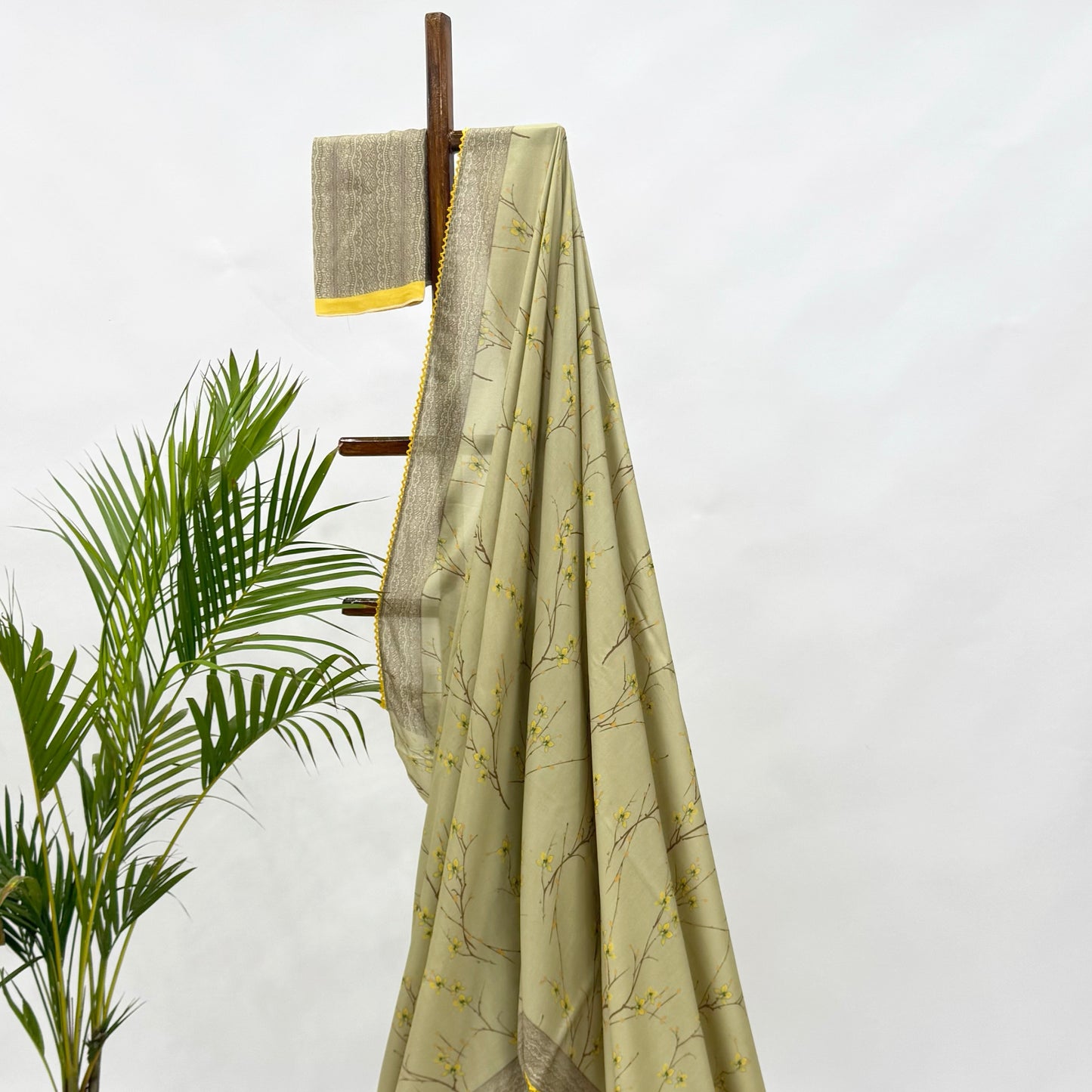 Mint Green Bloom Soft Silk Saree
