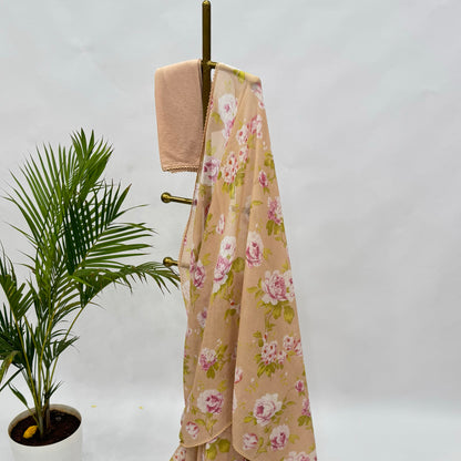 Beige Flower Bunch Kota Saree