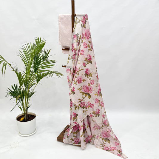 OffWhite FlowerBunch Kota Saree