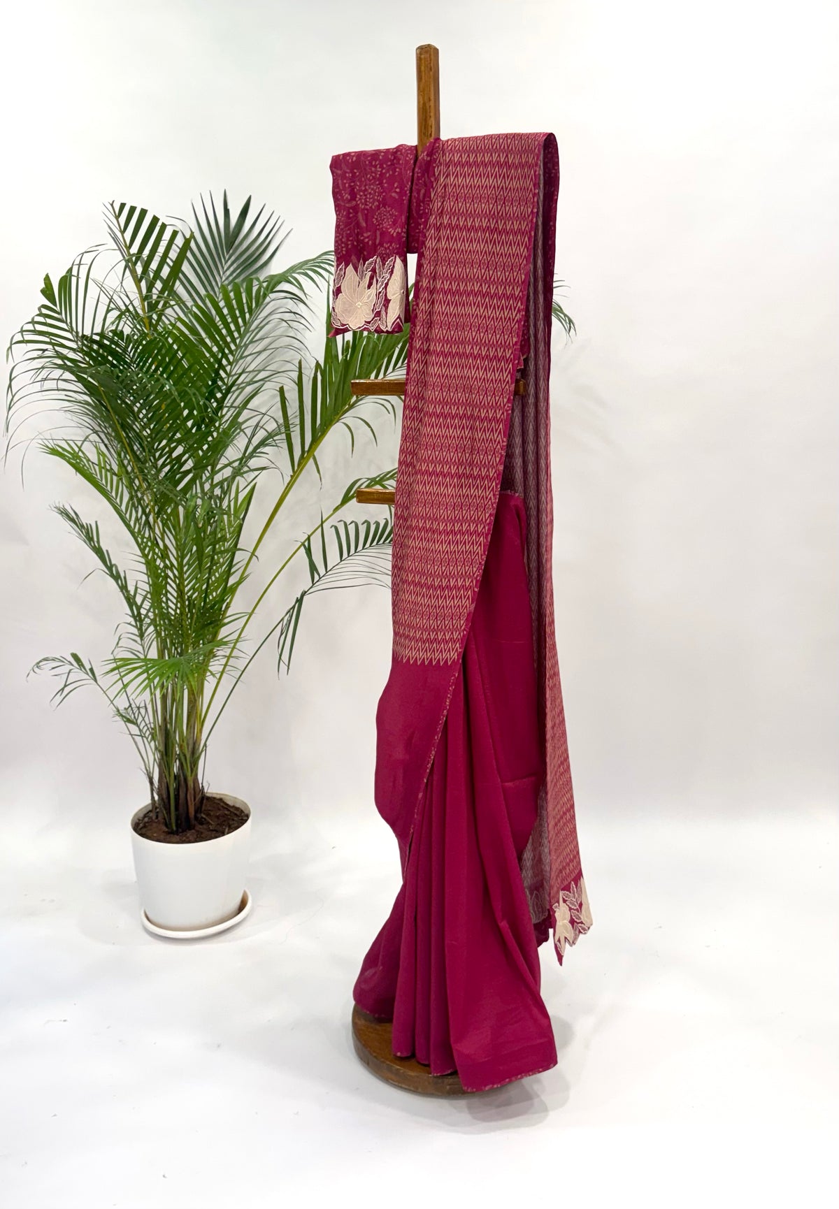 MAROON STRIPES SOFT SILK VT PALLU BORDER SAREE