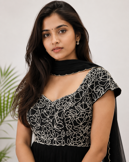 Black Pearl Anarkali Set