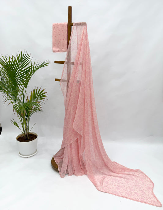 BLUSH KUMRI GEORGETTE SAREE