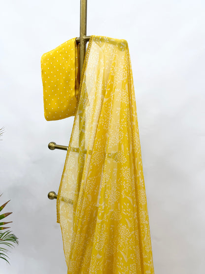 YELLOW KUMROI GEORGETTE SAREE