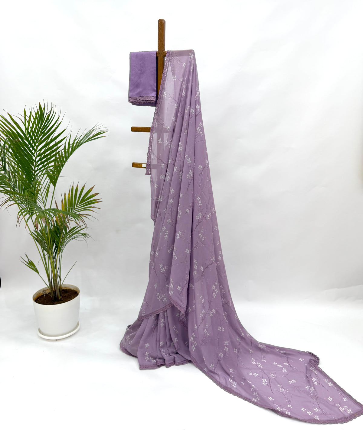 MAUVE BLOOM GEORGETTE SAREE