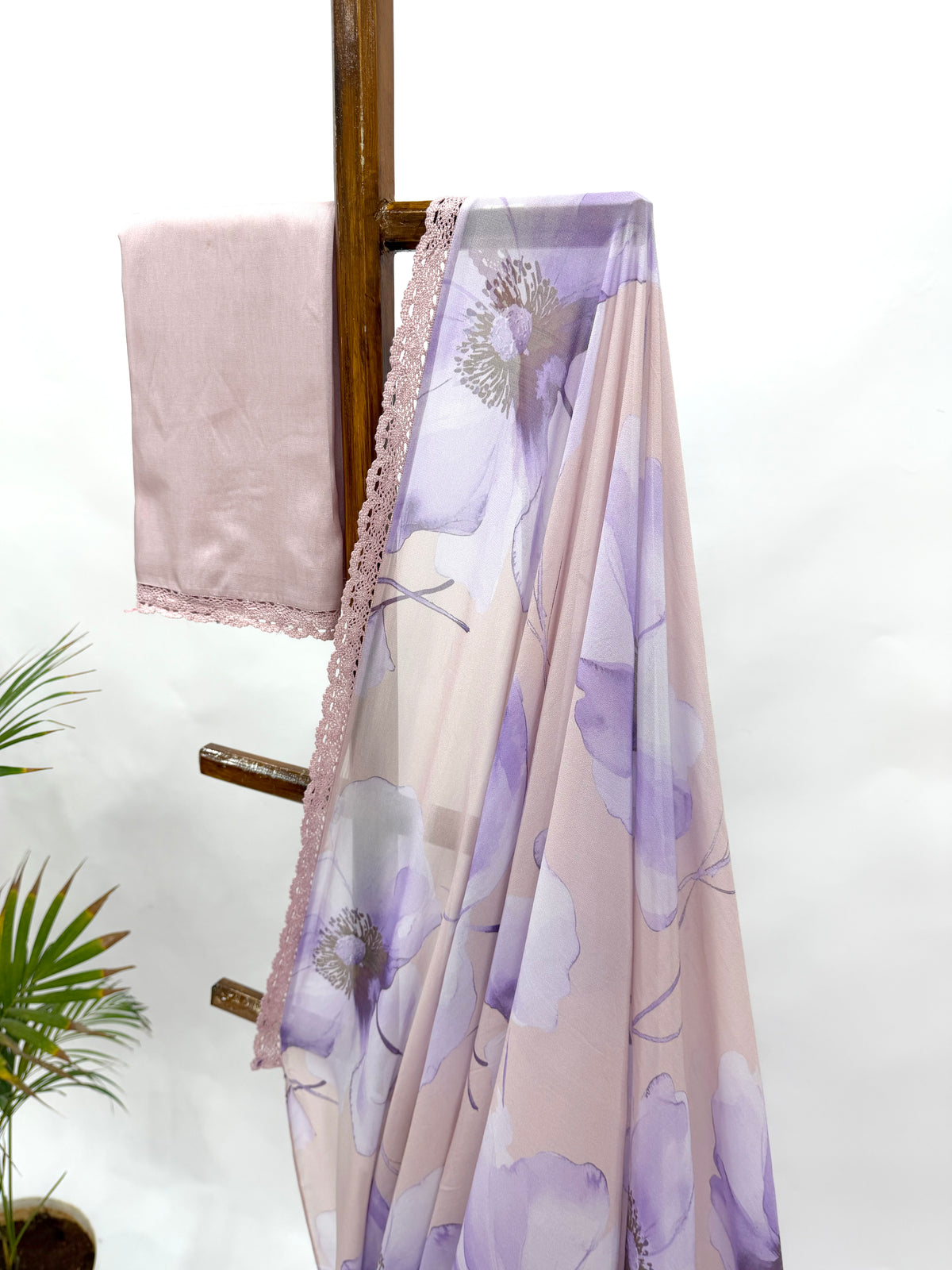PASTEL PINK WATERCOLOR GEORGETTE SAREE