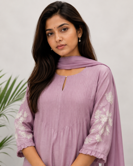 Onion Pink ME distilled Cut Kurta Set